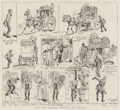 La molestia del corredor de taxis en Londres de Alfred Chantrey Corbould